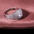 European Style Micro Pave Pink Cubic Zirconia Wedding Ring For Women, Engagement Finger Jewelry view 3