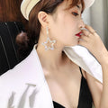 Korean Style Sparkling Star Rhinestone Alloy Drop Earrings With Silver Posts view 1