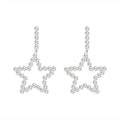 Korean Style Sparkling Star Rhinestone Alloy Drop Earrings With Silver Posts view 5
