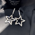 Korean Style Sparkling Star Rhinestone Alloy Drop Earrings With Silver Posts view 4