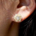 Luxury Women's Crystal White Zircon Hexagon Stud Earrings, Vintage Double Ear Jewelry view 3