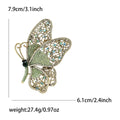 Vintage Alloy Rhinestone Large Butterfly Brooch For Women's Suits And Cardigans view 4