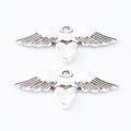 Zinc Alloy Winged Heart Charm Pendant No.616438 for DIY Necklace Bracelet Jewelry Making view 3