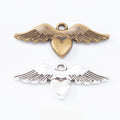 Zinc Alloy Winged Heart Charm Pendant No.616438 for DIY Necklace Bracelet Jewelry Making view 1
