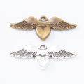 Zinc Alloy Winged Heart Charm Pendant No.616438 for DIY Necklace Bracelet Jewelry Making view 4