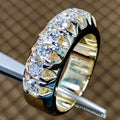 Minimalist Geometric Gold Plated Ring With Single Row Zircon Stones, Korean Style Jewelry view 1
