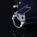 Creative Angel Wing Ring With Blue Zircon Inlay, European Fashion Cross Border Jewelry view 5