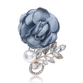 Alloy Pearl Rhinestone Fabric Flower Brooch Pin For Wedding Dresses – Pink view 2