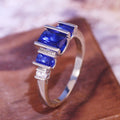Classic Blue Crystal Ring European American Fashion Women's Temperament Jewelry view 3