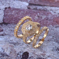 Full Zircon Geometric Ring Three Piece Set For Women European American Fashion Jewelry view 2