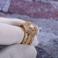 Full Zircon Geometric Ring Three Piece Set For Women European American Fashion Jewelry view 3