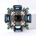 Alloy Glass Square Brooch Pin For Women's Suits And Coats view 2