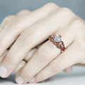 Classic Hollow Carved Rose Gold Ring With Prong Set Zircon, Fashion Jewelry Accessory view 3