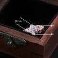 Classic Hollow Carved Rose Gold Ring With Prong Set Zircon, Fashion Jewelry Accessory view 5