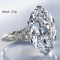 Oversized Pigeon Egg Shape Zircon Women's Wedding Ring, Electroplated Copper Jewelry view 5