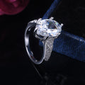 Oversized Pigeon Egg Shape Zircon Women's Wedding Ring, Electroplated Copper Jewelry view 2