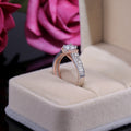 Classic European American Two Tone Womens Wedding Ring With Round Zircon Accent view 3