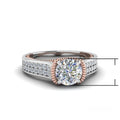 Classic European American Two Tone Womens Wedding Ring With Round Zircon Accent view 5