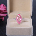 Oversized Marquise Pink Crystal Ring For Women European American Fashion Jewelry view 2