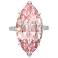Oversized Marquise Pink Crystal Ring For Women European American Fashion Jewelry view 1