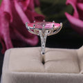 Oversized Marquise Pink Crystal Ring For Women European American Fashion Jewelry view 4