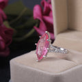 Oversized Marquise Pink Crystal Ring For Women European American Fashion Jewelry view 3