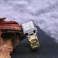 Creative Hip Hop Men's Band Ring With Zircon Studded Watch Strap Design, Fashion Jewelry view 2