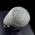 Vintage Ethnic Style Alloy Statement Ring Full Rhinestone Wedding Band For Men And Women view 1