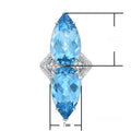 Creative Symmetrical Blue Gemstone Womens Ring European American Style Wedding Jewelry view 5