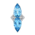 Creative Symmetrical Blue Gemstone Womens Ring European American Style Wedding Jewelry view 6