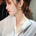 Metal Irregular Geometric Hoop Earrings With Silver Needle Posts, Retro Sweet Cool Statement Design view 4