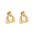 Metal Irregular Geometric Hoop Earrings With Silver Needle Posts, Retro Sweet Cool Statement Design view 5