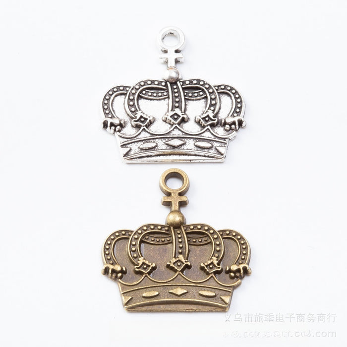 Vintage Zinc Alloy Crown Pendant Charm For DIY Necklace Bracelet Jewelry Accessories