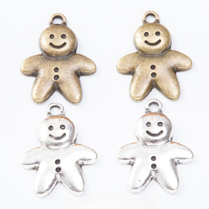 Zinc Alloy Gingerbread Man Charm Pendant for DIY Necklace Bracelet Jewelry Making