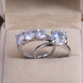 Classic Fashion Zircon Women's Ring Set Couple Wedding Diamond Ring Jewelry view 3