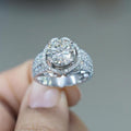 Creative Fashion Cubic Zirconia Engagement Ring For Women, European Style Inlaid Stone Jewelry view 2