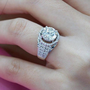 Creative Fashion Cubic Zirconia Engagement Ring For Women, European Style Inlaid Stone Jewelry