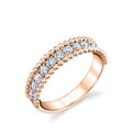 Korean Style Micro Pave Zircon Simple Engagement Women's Ring, Rose Gold Plated view 1
