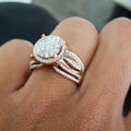 Women's Starry Full Rhinestone Engagement Ring European American Fashion Bridal Hand Jewelry view 4