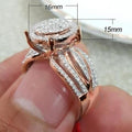 Women's Starry Full Rhinestone Engagement Ring European American Fashion Bridal Hand Jewelry view 5