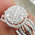 Women's Starry Full Rhinestone Engagement Ring European American Fashion Bridal Hand Jewelry view 2