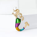 Alloy Enamel Mermaid Brooch For Creative Women's Clothing Accessories view 3