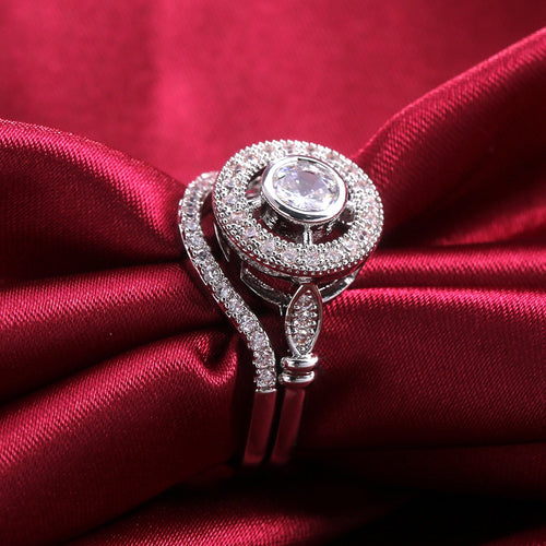 Korean Japanese Style Hollow Texture Premium Zircon Women's Ring Jewelry