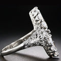 Women's Creative Double Large Pear Shape Zircon Ring, Fashion European Jewelry Supply view 3