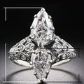 Women's Creative Double Large Pear Shape Zircon Ring, Fashion European Jewelry Supply view 5