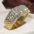 European Fashion Two Tone Cluster Set Zircon Ring, Personalized Jewelry view 1