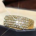 European Fashion Two Tone Cluster Set Zircon Ring, Personalized Jewelry view 2