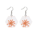 Elegant Transparent Acrylic Hexagon Dried Flower Resin Geometric Drop Hook Fashion Earrings view 5