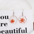 Elegant Transparent Acrylic Hexagon Dried Flower Resin Geometric Drop Hook Fashion Earrings view 3