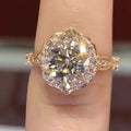 Rose Gold Queen Charm Ring For Women With Round Zircon Engagement Fashion Jewelry view 1